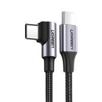 UGREEN ANGLED CABLE USB TYPE C - USB TYPE C POWER DELIVERY 60 W 20 V 3 A 2 M BLACK-GRAY CABLE (US255 50125)