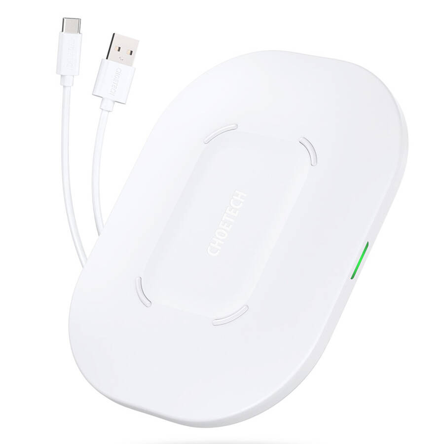 CHOETECH QI 15W WIRELESS CHARGER + USB CABLE - USB TYPE C 1M WHITE (T550-F-V2)
