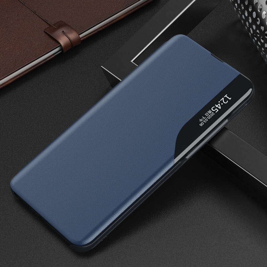 ECO LEATHER VIEW CASE ELEGANT CASE WITH FLIP COVER AND STAND FUNCTION XIAOMI REDMI NOTE 11 PRO+ 5G (CHINA) / 11 PRO 5G (CHINA) / MI11I HYPERCHARGE / POCO X4 NFC 5G BLUE