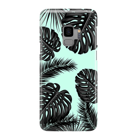 FUNNY CASE OVERPRINT BLACK LEAVES SAMSUNG GALAXY S9