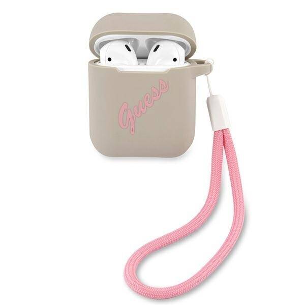 GUESS GUACA2LSVSGP AIRPODS 1/2 COVER GRAY PINK/GRAY PINK SILICONE VINTAGE