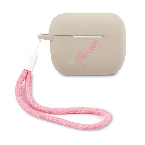 GUESS GUACAPLSVSGP AIRPODS PRO COVER GRAY PINK/GRAY PINK SILICONE VINTAGE