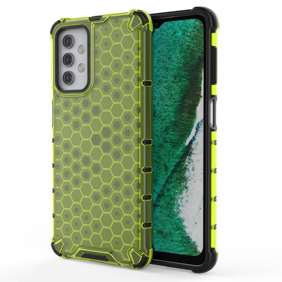 HONEYCOMB CASE ARMOR COVER WITH TPU BUMPER FOR SAMSUNG GALAXY A32 5G GREEN