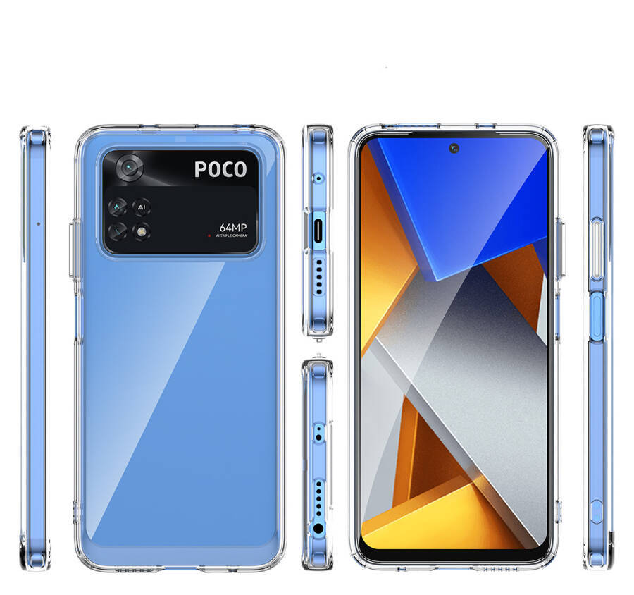 OUTER SPACE CASE FOR XIAOMI POCO M4 PRO COVER WITH A FLEXIBLE FRAME BLUE