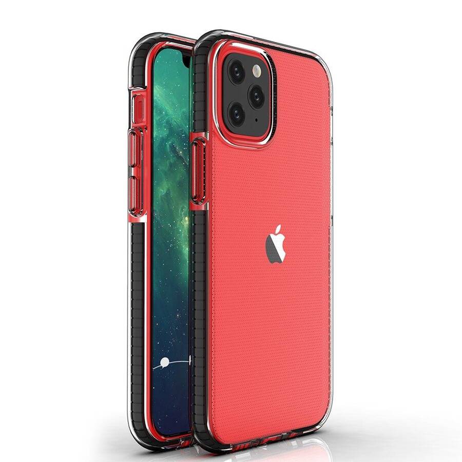 SPRING CASE CLEAR TPU GEL PROTECTIVE COVER WITH COLORFUL FRAME FOR IPHONE 13 PRO MAX BLACK