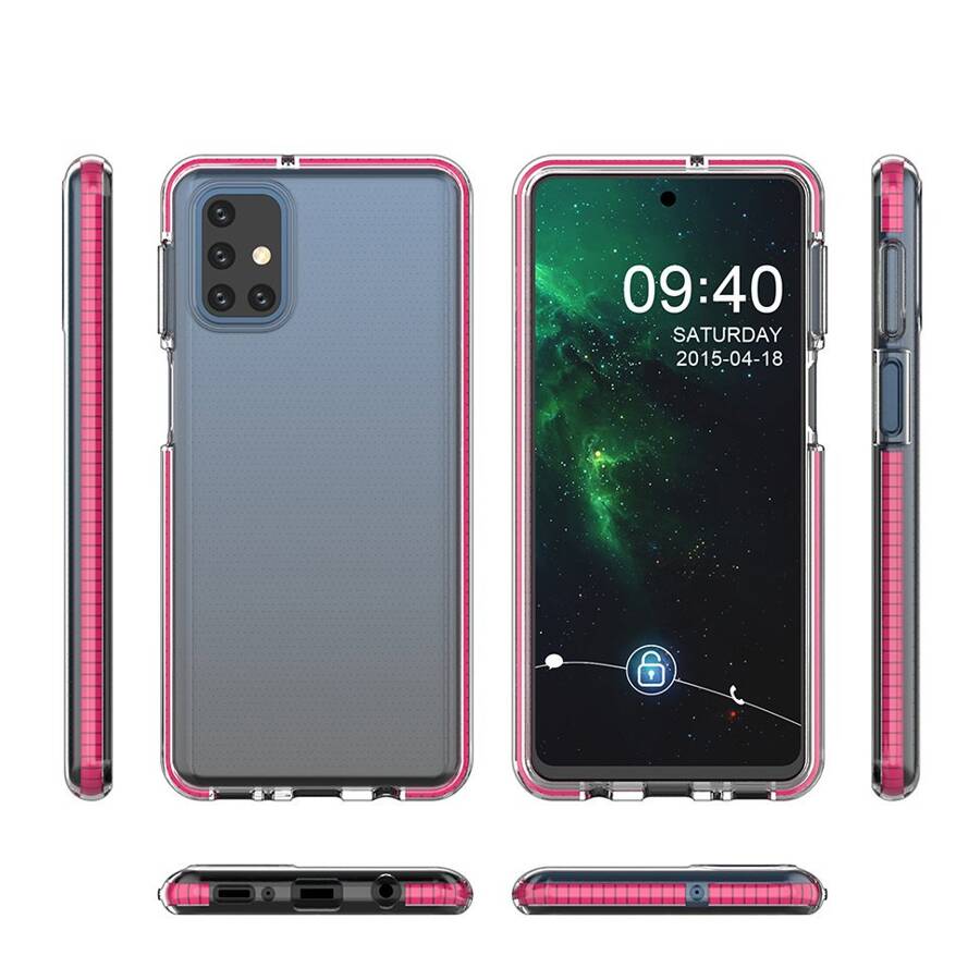 SPRING CASE CLEAR TPU GEL PROTECTIVE COVER WITH COLORFUL FRAME FOR SAMSUNG GALAXY M31S BLACK
