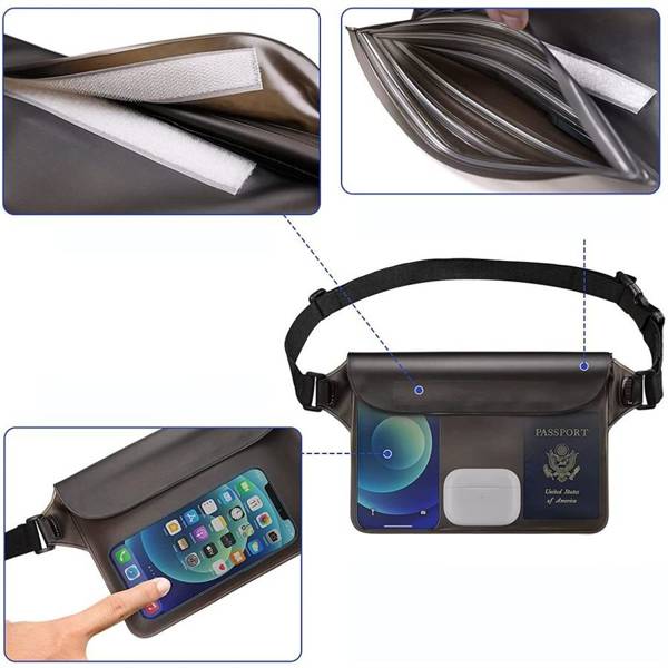 TECH-PROTECT UNIVERSAL WATERPROOF POUCH GRAY/CLEAR