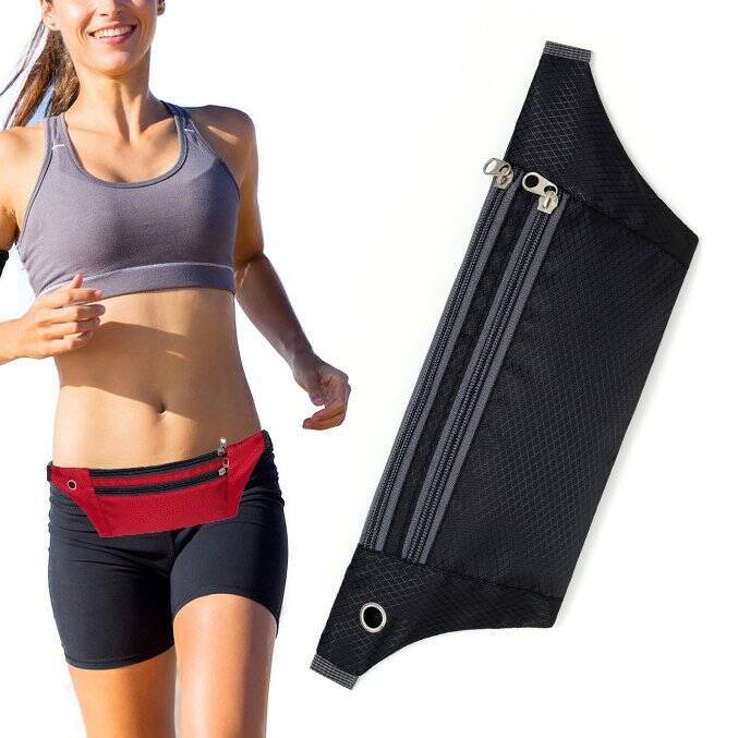 ULTIMATE RUNNING BELT WITH HEADPHONE OUTLET  BLACK