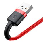 BASEUS CAFULE CABLE DURABLE NYLON BRAIDED WIRE USB / LIGHTNING QC3.0 2.4A 0,5M RED (CALKLF-A09)