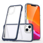 CLEAR 3IN1 CASE FOR IPHONE 14 SILICONE COVER WITH FRAME BLUE
