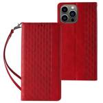 MAGNET STRAP CASE CASE FOR IPHONE 13 PRO MAX POUCH WALLET + MINI LANYARD PENDANT RED