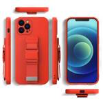 ROPE CASE GEL TPU AIRBAG CASE COVER WITH LANYARD FOR SAMSUNG GALAXY A22 4G RED