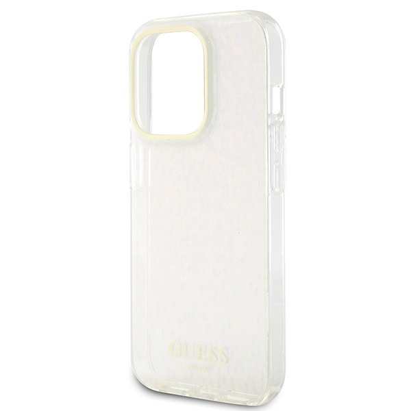 Guess GUHCP15LHDECMP iPhone 15 Pro 6.1" różowy/pink hardcase IML Faceted Mirror Disco Iridescent