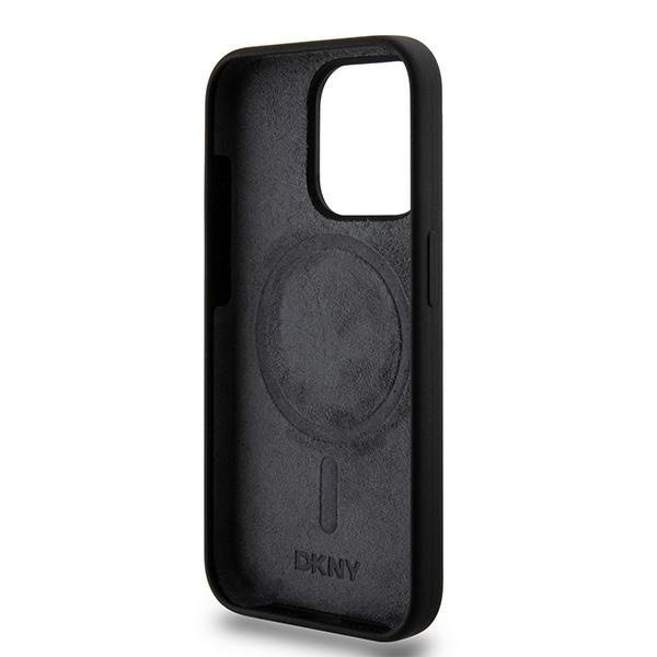 DKNY DKHMP14LSNYACH iPhone 14 Pro6.1" czarny/black hardcase Liquid Silicone White Printed Logo MagSafe