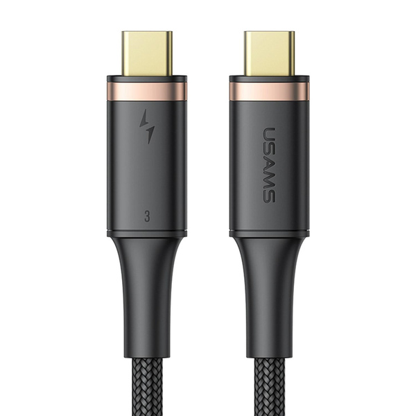 USAMS KABEL U72 USB-C NA USB-C 100W PD THUNDERBOLT 3 5A 0.8M CZARNY /BLACK SJ553USB01 (US-SJ553)