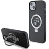 Etui Karl Lagerfeld Ring Stand Karl&Choupettte MagSafe do iPhone 15 Plus - czarne