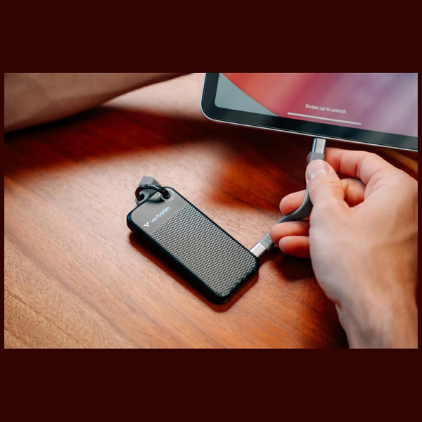Dysk Zewnętrzny Verbatim Pocket SSD 1TB  - brelok do kluczy z kablem USB-C 3.2 gen.2 czarno-szary/black-grey 32190
