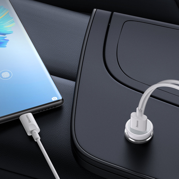 BASEUS WIRELESS CAR CHARGER WITH MAGSAFE 15W HOLDER FOR AIR VENT + USB TYPE C 25W WHITE (CW01)