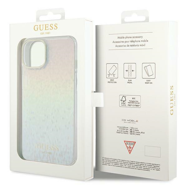 Guess GUHCP12MHDECMI iPhone 12/12 Pro 6.1" wielokolorowy hardcase IML Faceted Mirror Disco Iridescent
