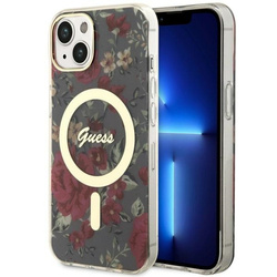 Guess GUHMP14MHCFWSA iPhone 14 Plus/ 15 Plus 6.7" zielony/khaki hardcase Flower MagSafe
