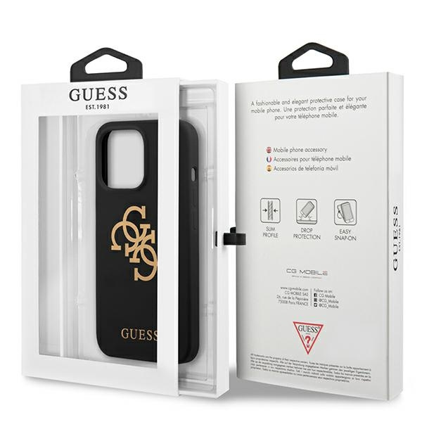 Guess GUHCP13LLS4GGBK iPhone 13 Pro / 136,1" czarny/black hard case Silicone 4G Logo