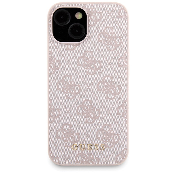 Zestaw Guess GUBPM5P15S4GEMGP iPhone15 6.1" hardcase + Powerbank 5000mAh MagSafe różowy/pink 4G Metal Logo