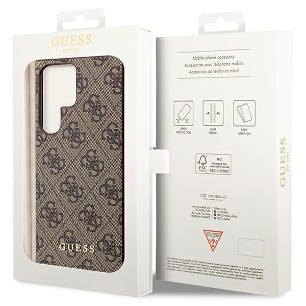 Guess GUHCS23LGF4GBR S23 Ultra S918 brown/brown hardcase 4G Charms Collection