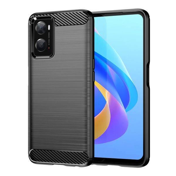 Carbon Case elastyczne etui pokrowiec Oppo A76 / Oppo A36 / Realme 9i czarny
