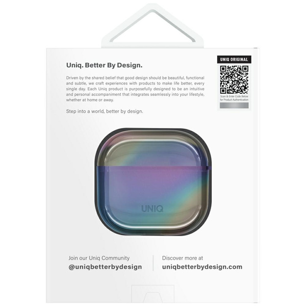 Etui UNIQ Iridescia do AirPods 4 Hang    Case midnight quartz