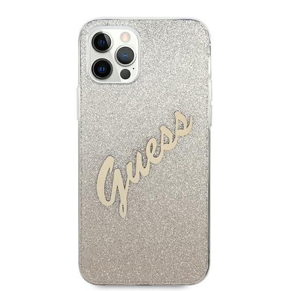 Guess GUHCP12LPCUGLSGO iPhone 12 Pro Max6,7" złoty/gold hardcase Glitter Gradient Script