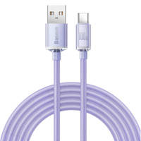 Baseus Crystal Shine Series kabel przewód USB do szybkiego ładowania i transferu danych USB Typ A - USB Typ C 100W 2m fioletowy (CAJY000505)