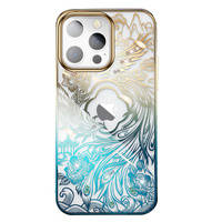 Kingxbar Phoenix Series luksusowe etui z Kryształami Swarovskiego na iPhone 13 złoto-niebieski (Reborn)