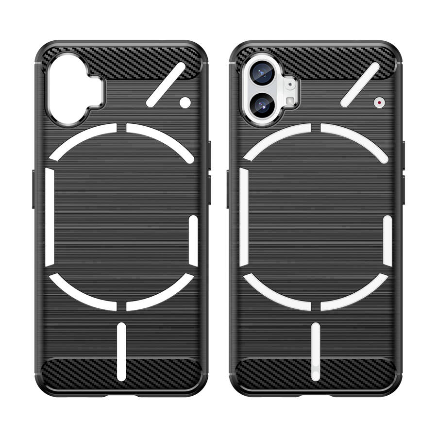 Carbon Case etui Nothing Phone 1 elastyczny silikonowy karbonowy pokrowiec czarne
