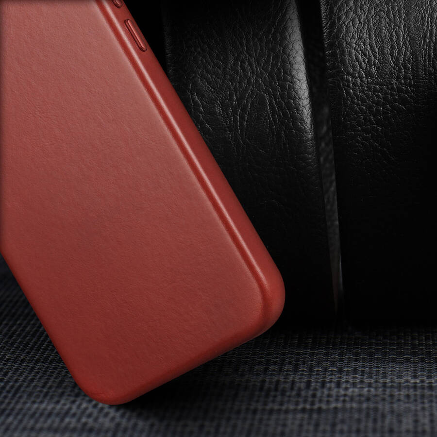 Dux Ducis Naples etui do iPhone 13 skórzany pokrowiec (kompatybilny z MagSafe) czerwony