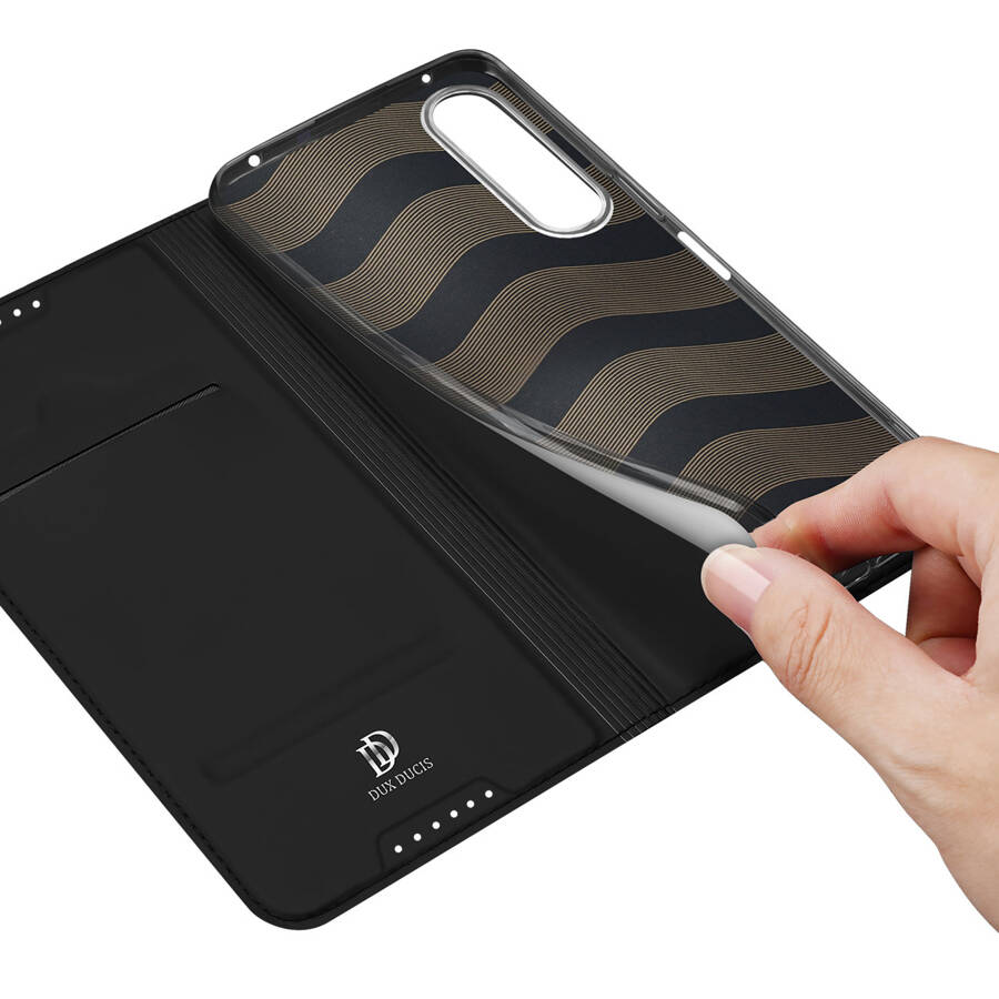 Dux Ducis Skin Pro etui Sony Xperia 5 IV pokrowiec z klapką portfel na kartę podstawka czarne