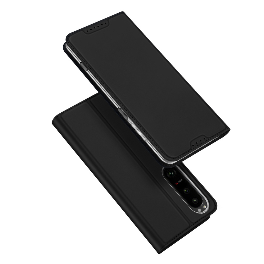 Dux Ducis Skin Pro etui do Sony Xperia 1 V pokrowiec z klapką portfel na kartę podstawka czarne