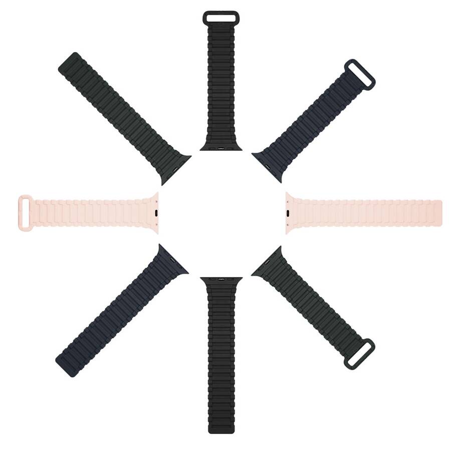 Dux Ducis Strap (Armor Version) pasek Apple Watch SE, 8, 7, 6, 5, 4, 3, 2, 1 (41, 40, 38 mm) silikonowa magnetyczna opaska bransoleta różowo-fioletowy