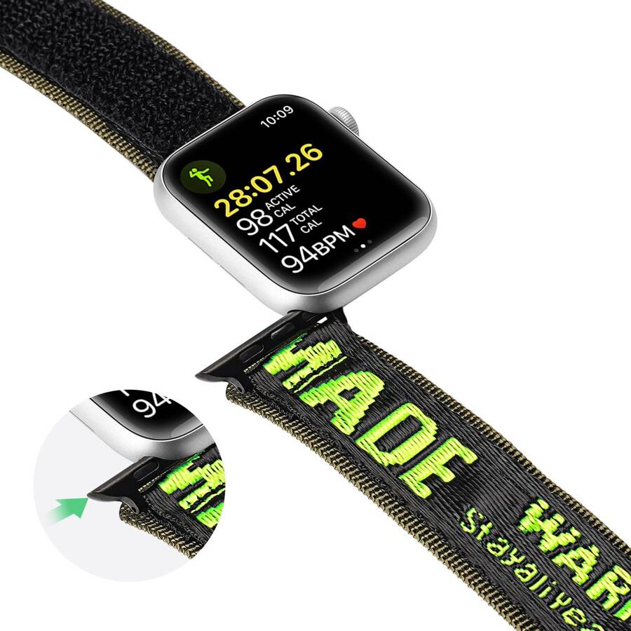 Dux Ducis Strap (Outdoor  Version) pasek Apple Watch Ultra, SE, 8, 7, 6, 5, 4, 3, 2, 1 (49, 45, 44, 42  mm) nylonowa opaska bransoleta czarno-zielony