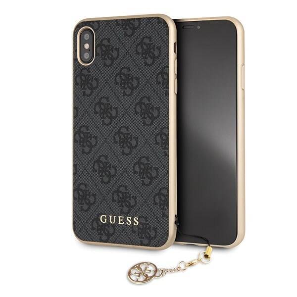 GUESS GUHCI65GF4GGR IPHONE XS MAX GREY/SZARY HARD CASE 4G CHARMS COLLECTION