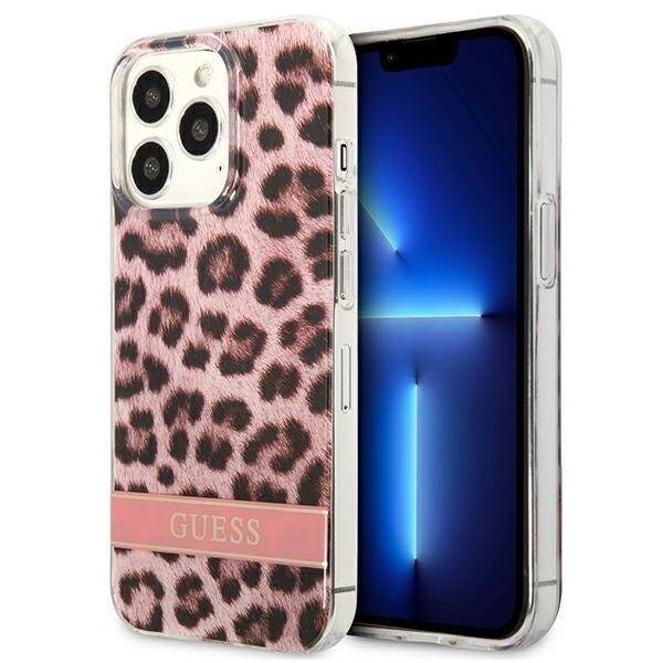 GUESS GUHCP13LHSLEOP IPHONE 13 PRO / 13 6,1" RÓŻOWY/PINK HARDCASE LEOPARD