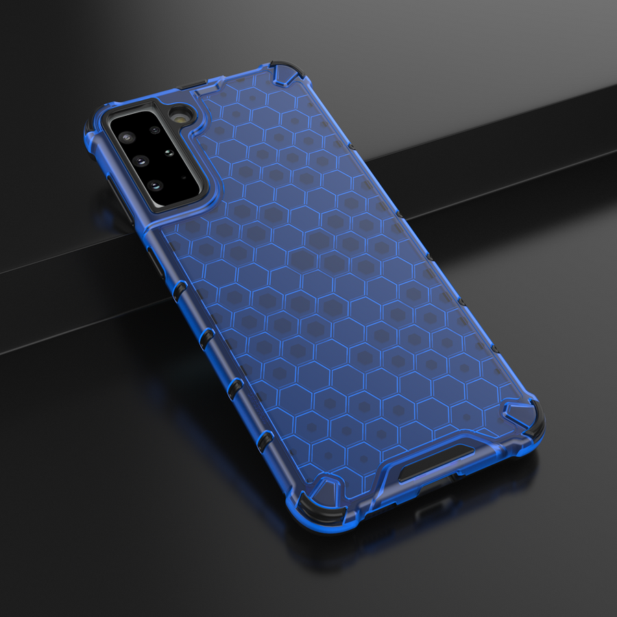 Honeycomb etui pancerny pokrowiec z żelową ramką Samsung Galaxy S22 niebieski