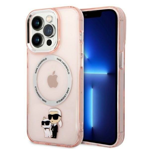KARL LAGERFELD KLHMP14LHNKCIP IPHONE 14 PRO 6,1" HARDCASE RÓŻOWY/PINK ICONIC KARL&CHOUPETTE MAGSAFE