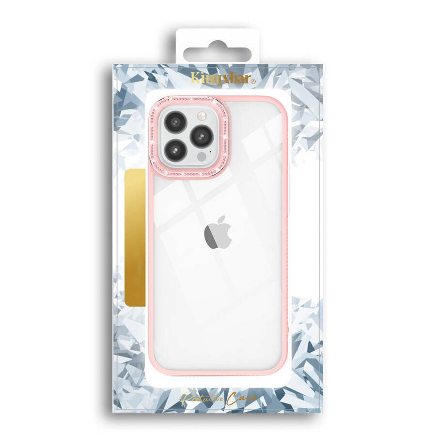 Kingxbar Sparkle Series etui iPhone 13 Pro Max z kryształami obudowa pokrowiec na tył plecki różowy
