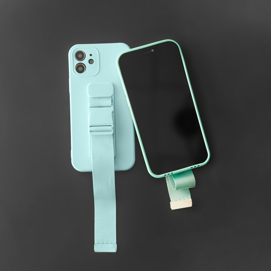 Rope case żelowe etui ze smyczą łańcuszkiem torebka smycz Xiaomi Poco X3 NFC niebieski