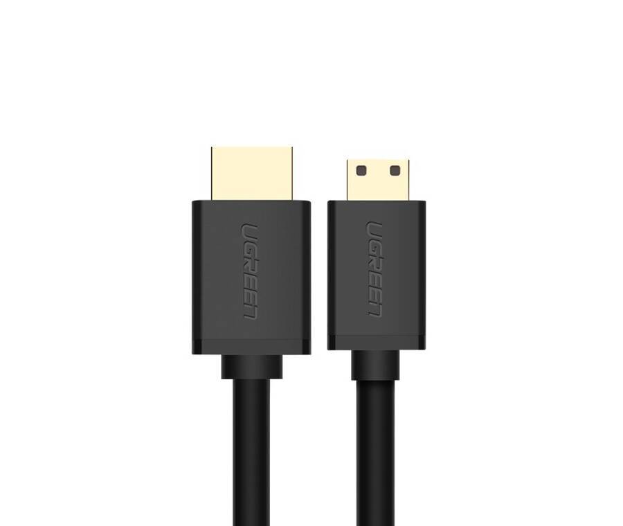 Ugreen kabel przewód HDMI - mini HDMI 19 pin 2.0v 4K 60Hz 30AWG 1,5m czarny (11167)