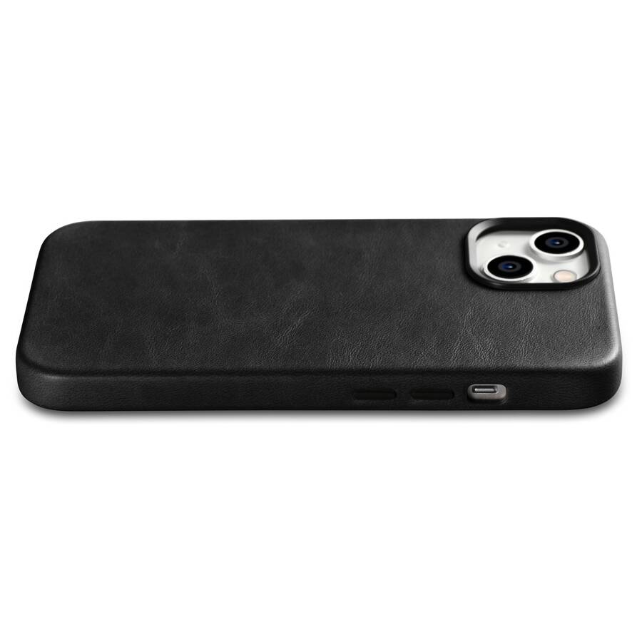 iCarer Oil Wax Premium Leather Case skórzane etui iPhone 14 magnetyczne z MagSafe czarny (WMI14220701-BK)