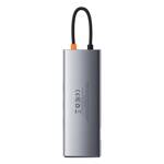 Baseus Metal Gleam 9w1 wielofunkcyjny HUB USB Typ C - 3x USB 3.2 Gen 1 5Gbps / USB Typ C PD 100W / VGA Full HD 60Hz / HDMI 4K 30Hz / czytnik kart TF i SD / RJ45 1Gbps szary (CAHUB-CU0G)