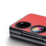 Dux Ducis Fino etui pokrowiec pokryty nylonowym materiałem Huawei P50 Pocket czerwony